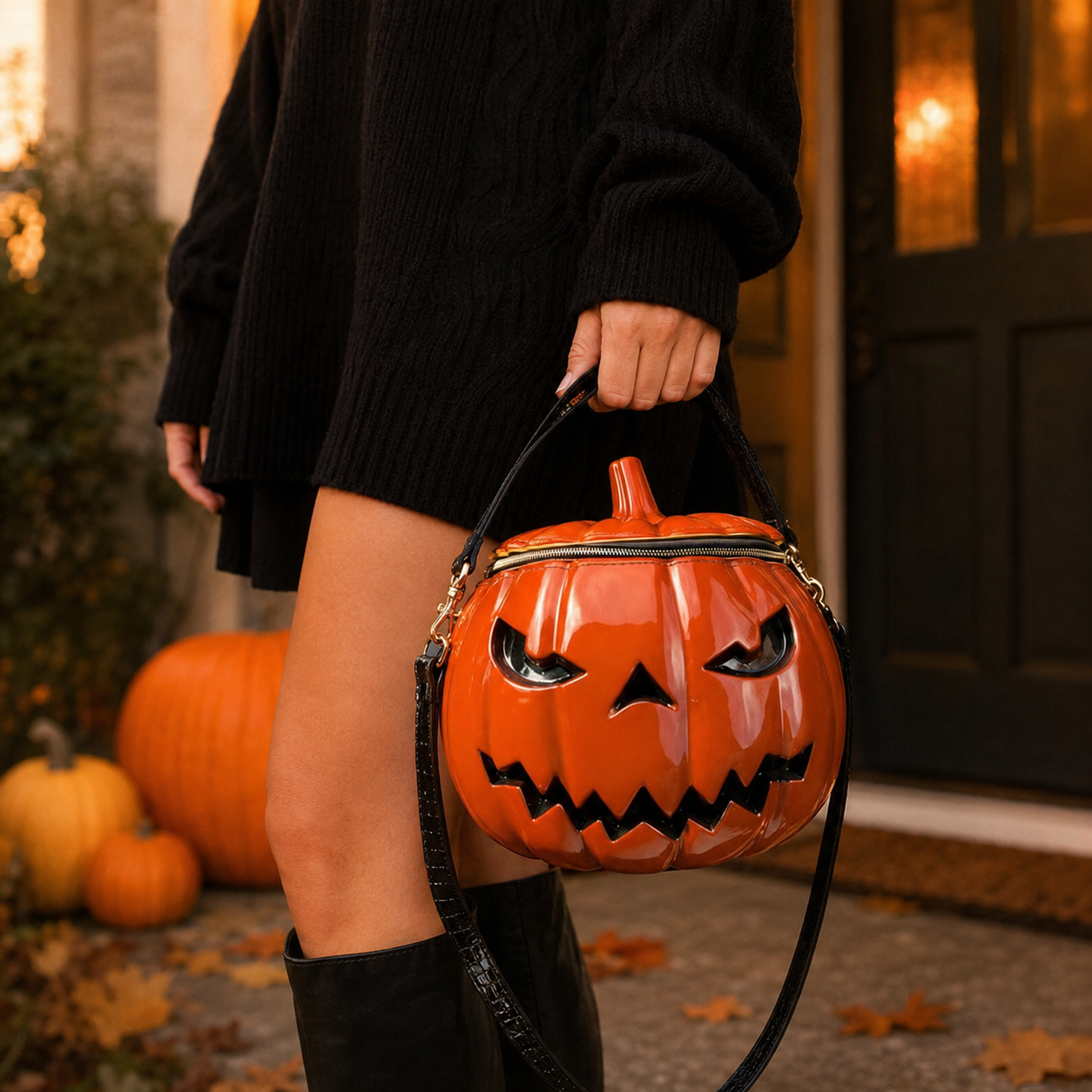 🎃 Spooky Pumpkin Halloween Statement Bag