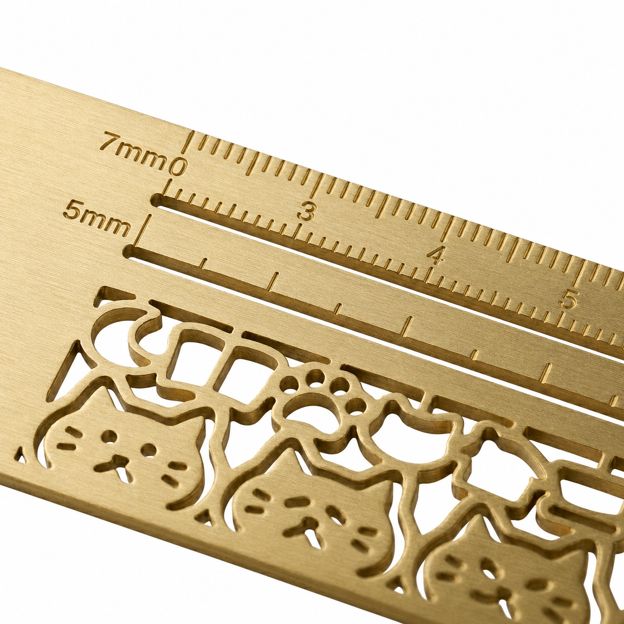 Brass Cat Bookmark Ruler 🐱 Draw Tiny Cats & Save Every Page