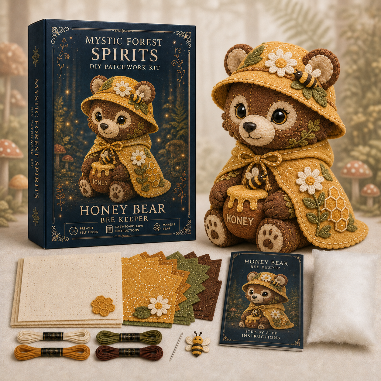 🌲 Mystic Forest Spirits DIY Patchwork Kit | Woodland Guardian Series