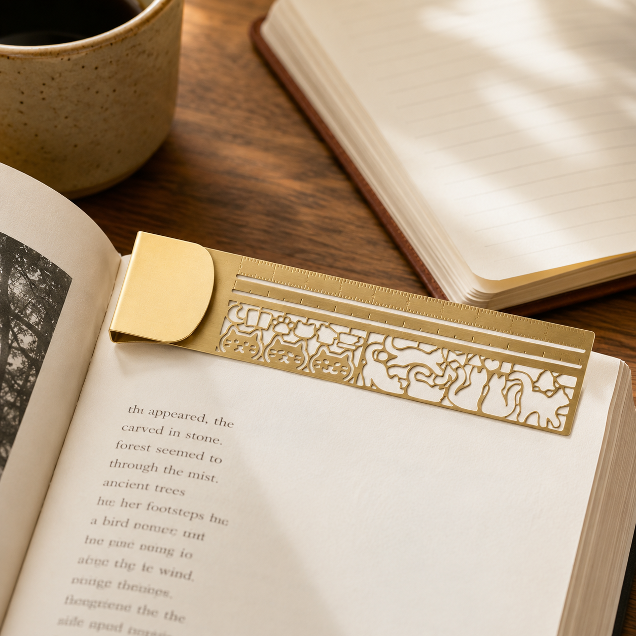 Brass Cat Bookmark Ruler 🐱 Draw Tiny Cats & Save Every Page