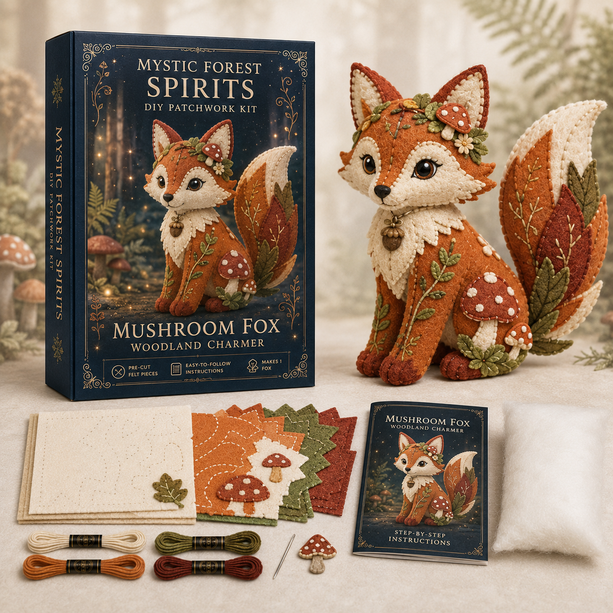 🌲 Mystic Forest Spirits DIY Patchwork Kit | Woodland Guardian Series