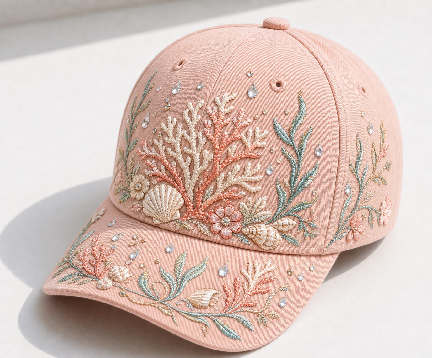 🌊 Ocean Pearl Embroidered Baseball Cap