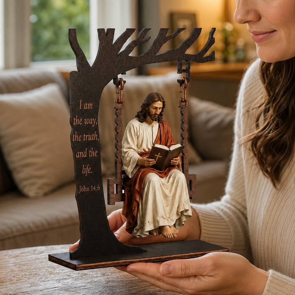 Jesus Swing Blessing Ornament ✝️ A Gentle Reminder of Faith at Home