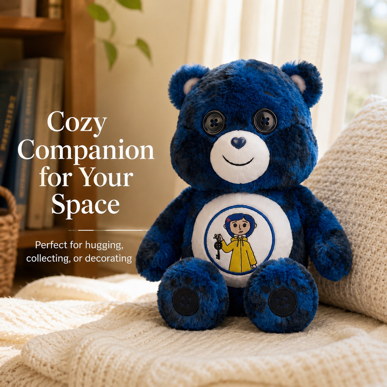 🧸 Button-Eye Cozy Bear Plush | Soft Gift for Granddaughter & Plush Lovers