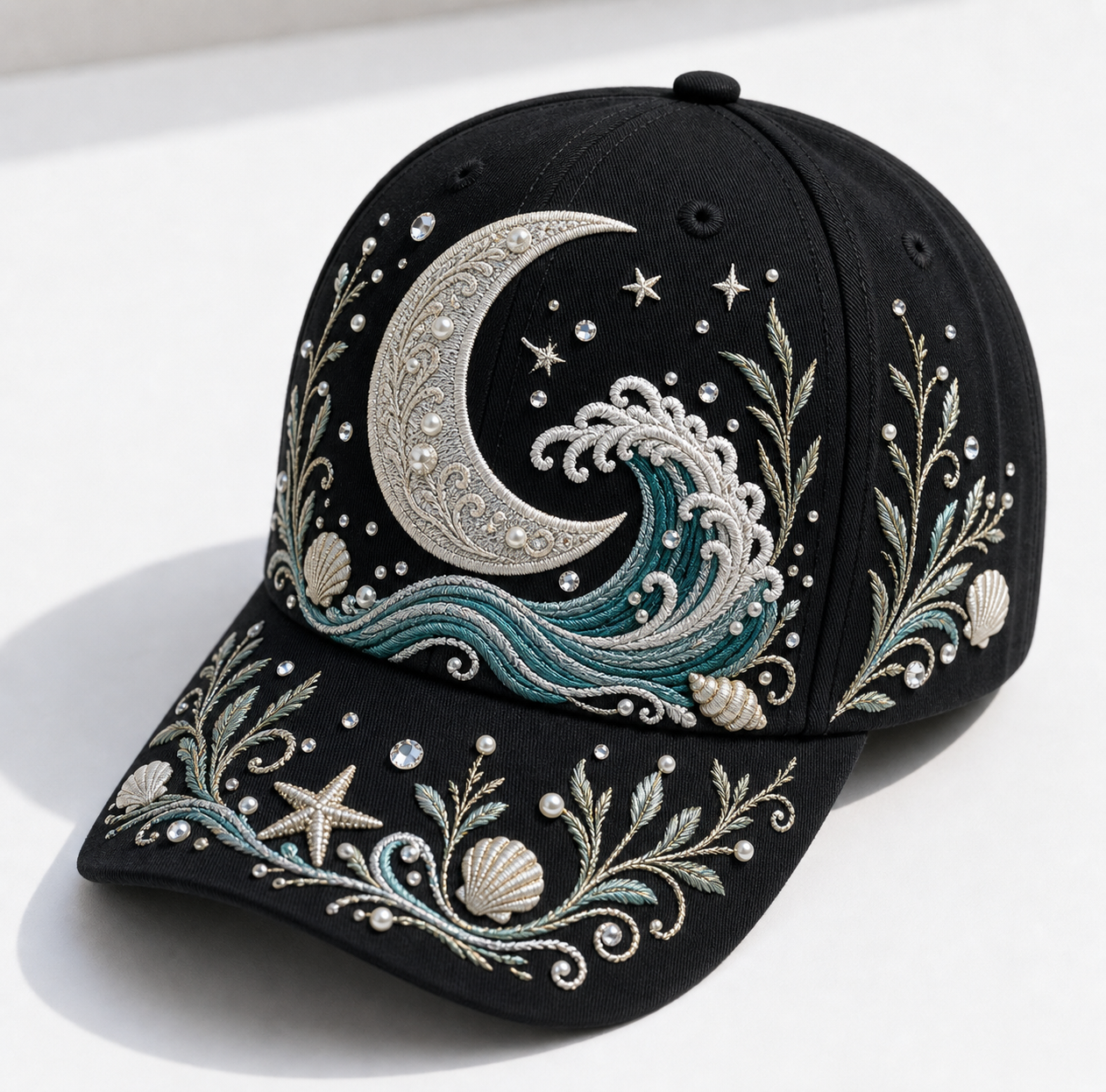 🌊 Ocean Pearl Embroidered Baseball Cap