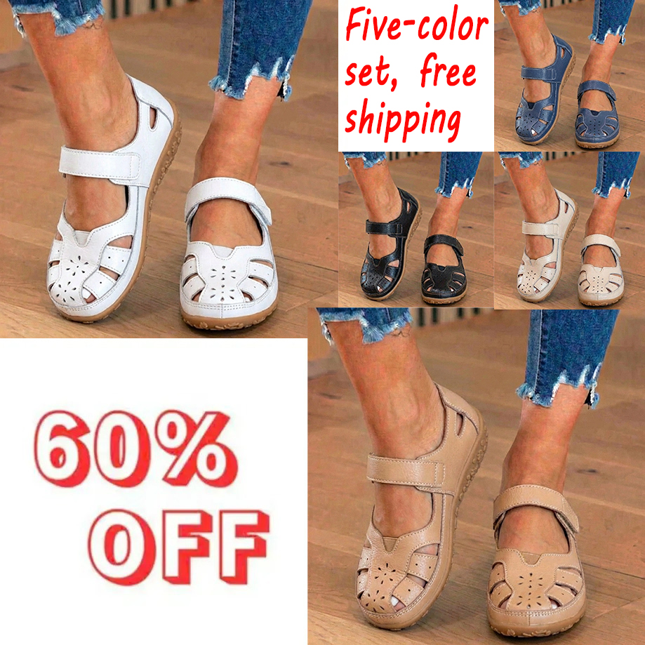 🔥LAST DAY 70% OFF🔥 Orthopedic Leather Mary Jane Sandals - Perforated Design & Grip Sole