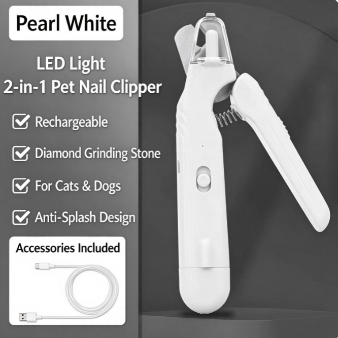 Whisper-Quiet, USB Rechargeable, 2-in-1: The Pet Nail Tool That Keeps Anxious Pets Calm