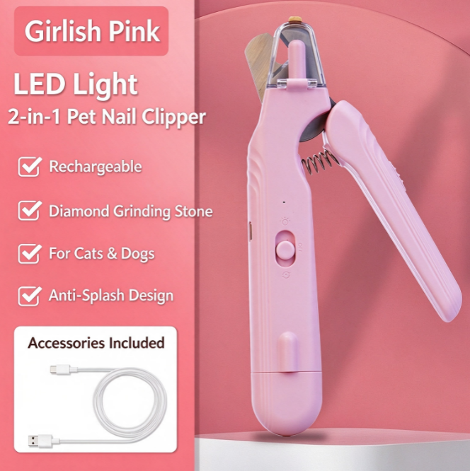 Whisper-Quiet, USB Rechargeable, 2-in-1: The Pet Nail Tool That Keeps Anxious Pets Calm
