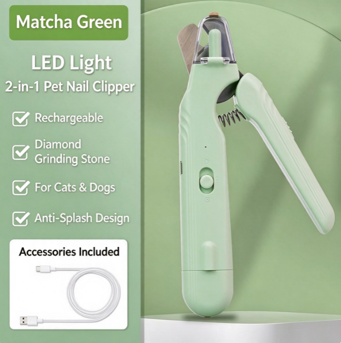 Whisper-Quiet, USB Rechargeable, 2-in-1: The Pet Nail Tool That Keeps Anxious Pets Calm