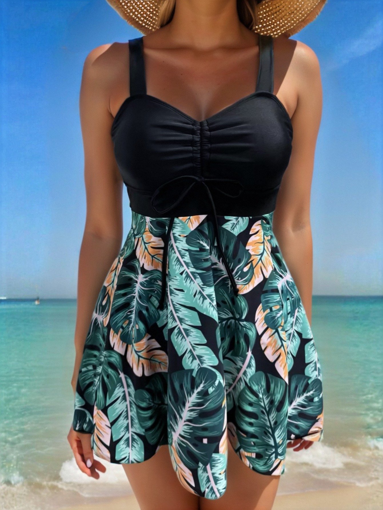 🔥SUMMER HOT SALE 👙2025 Women's V Neck Swimdress🎁BUY 2 FREE SHIPPING