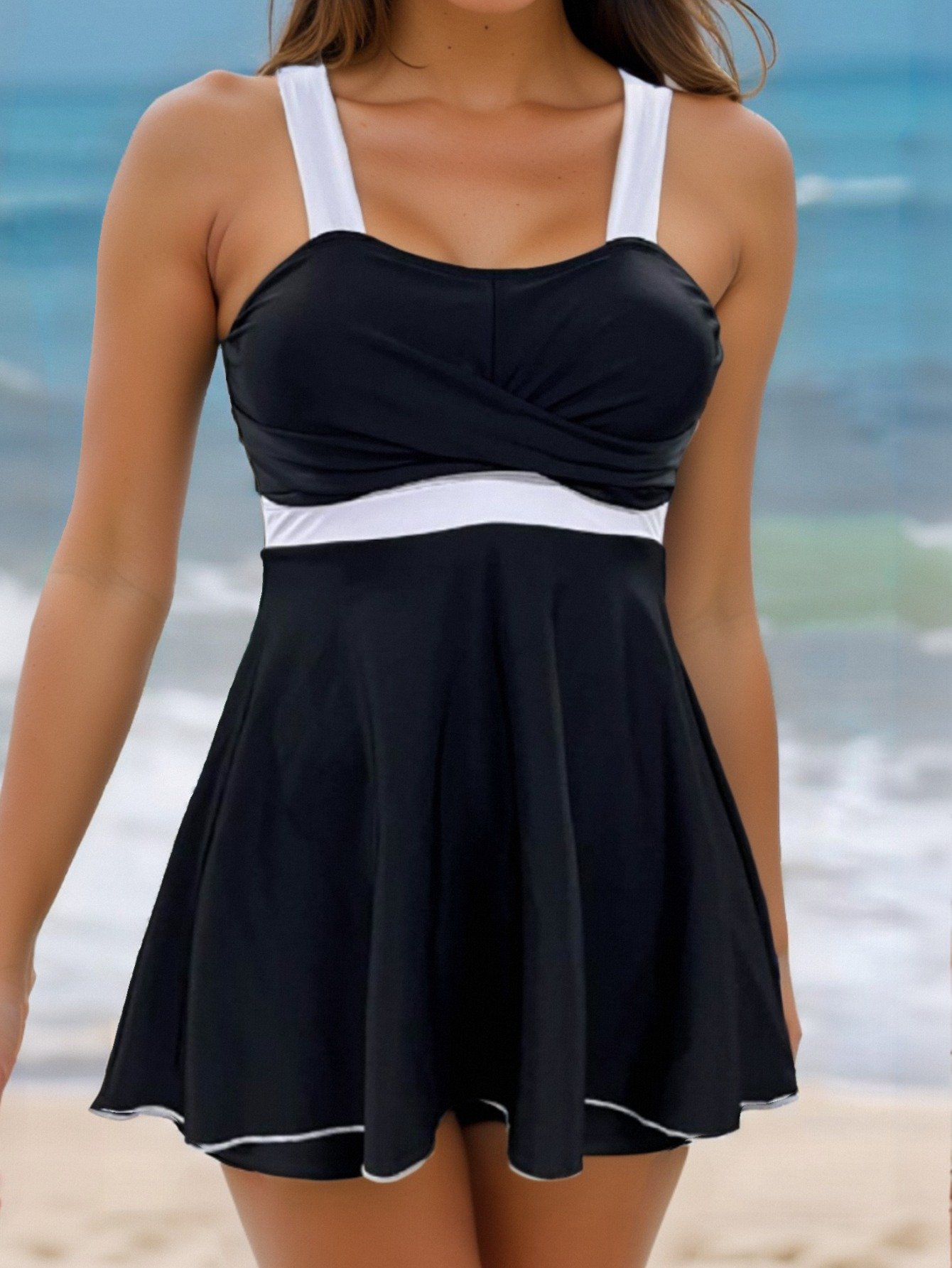🔥SUMMER HOT SALE 👙2025 Women's V Neck Swimdress🎁BUY 2 FREE SHIPPING