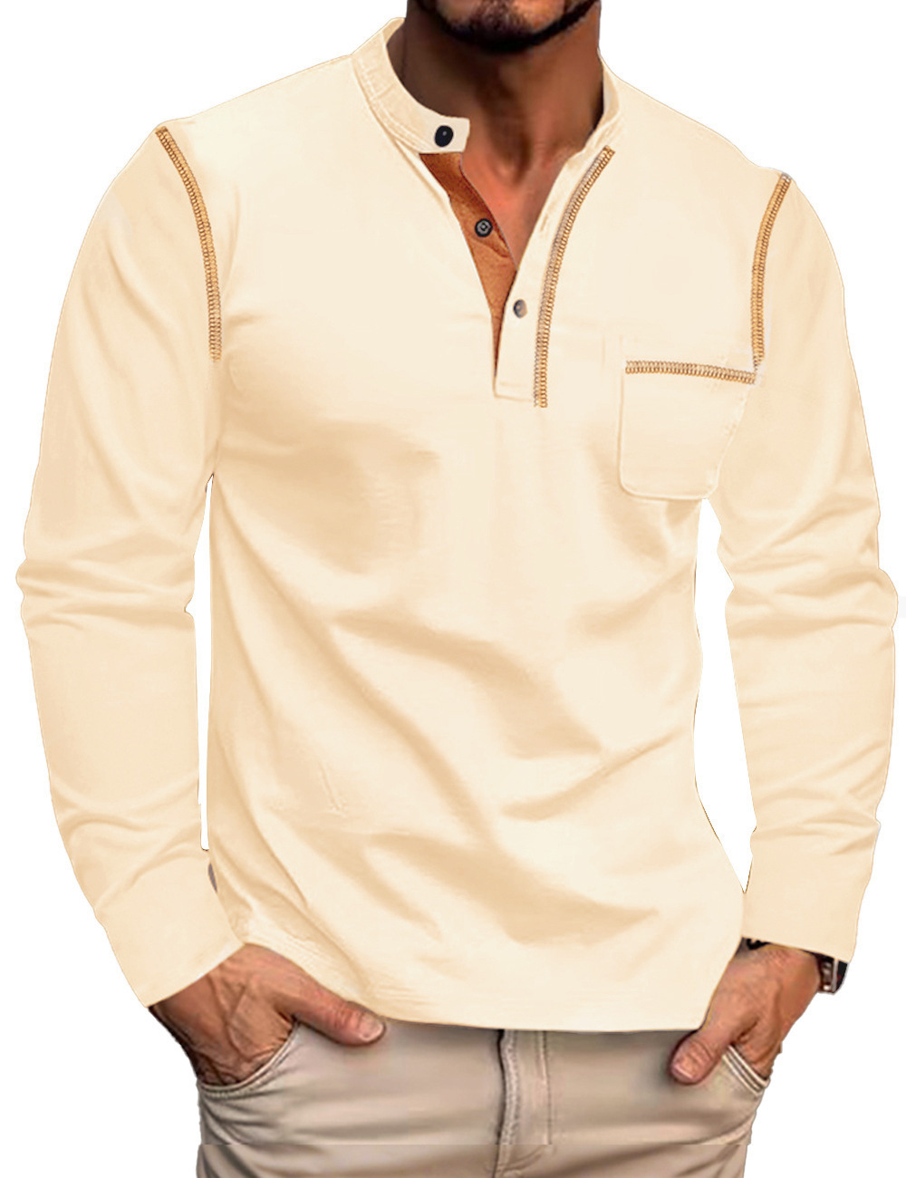 This Soft Cotton Henley Is Lightweight, Stretchy, and Easy to Layer