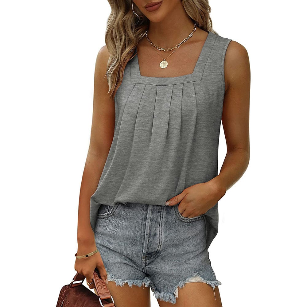 Womens Tank Tops Loose Fit Causal Summer U Neck Sleeveless Soft