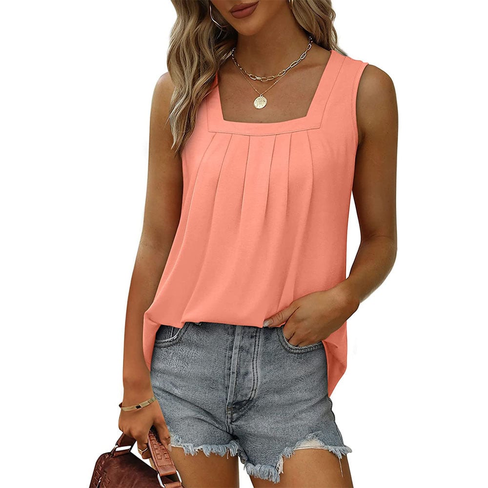 Womens Tank Tops Loose Fit Causal Summer U Neck Sleeveless Soft