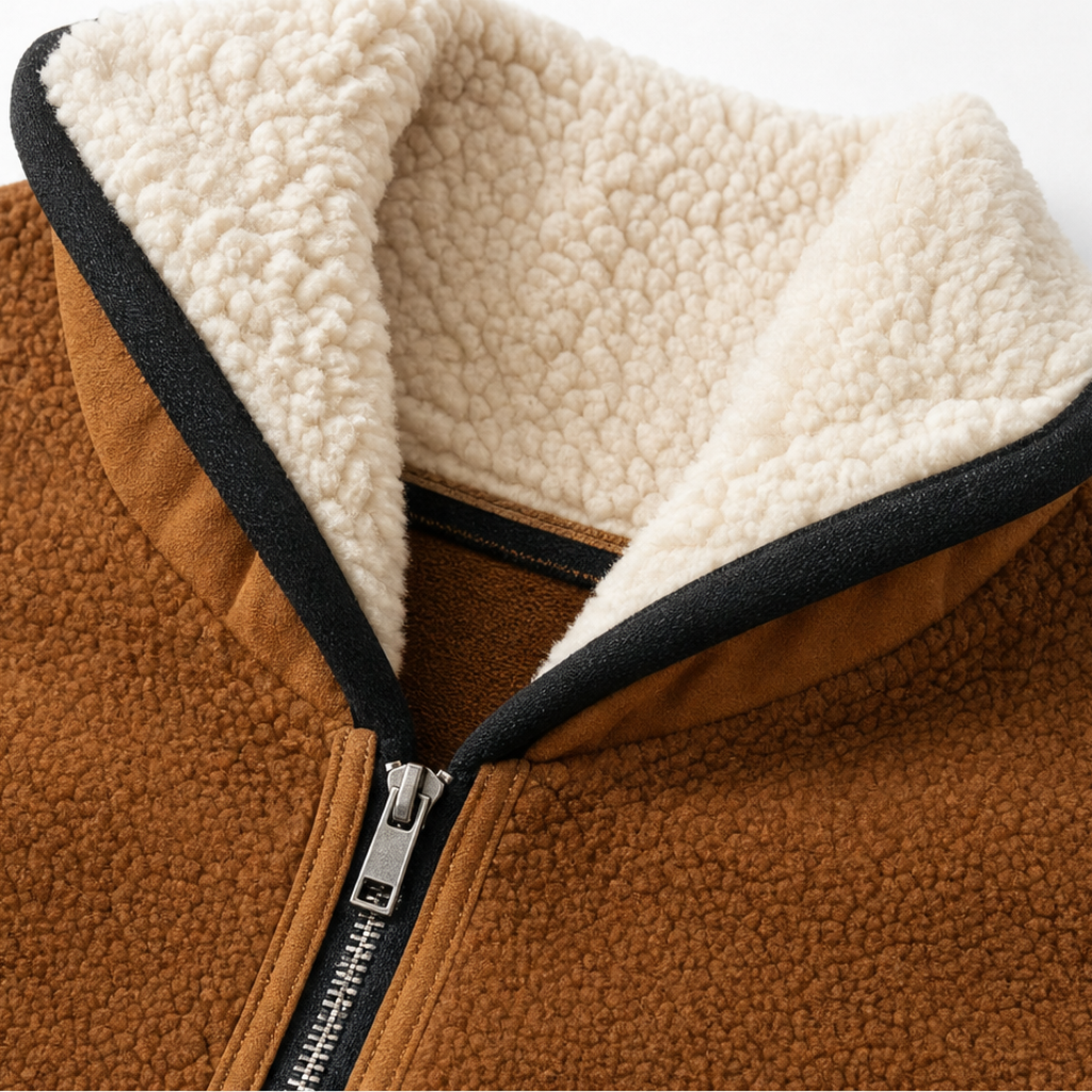 kovaleor – Sherpa Collar Colorblock Half-Zip Pullover