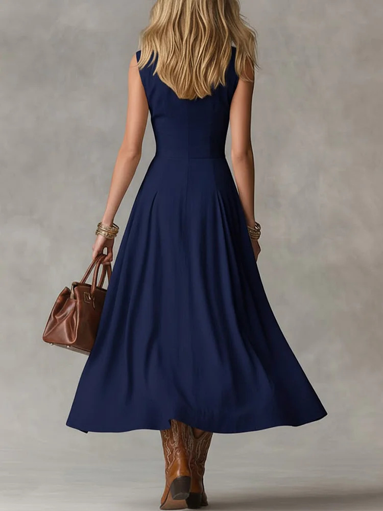 Women's Slim Fit Maxi Dress – Full Length Side View