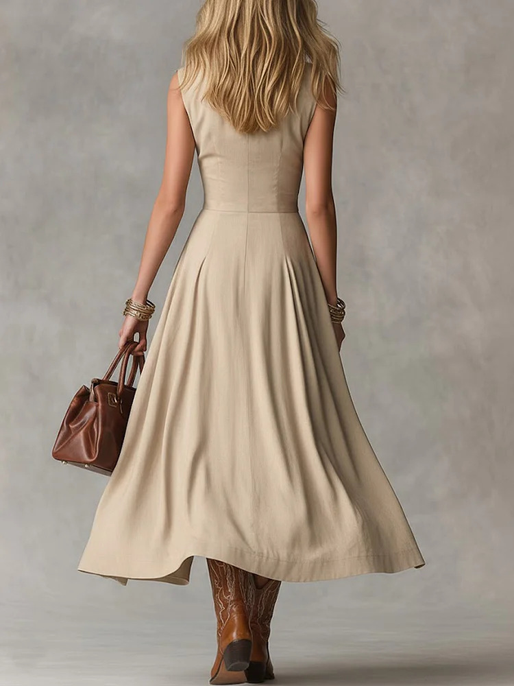 Women's Lapel Collar Dress in Wine Red – Styled Elegant Outfit