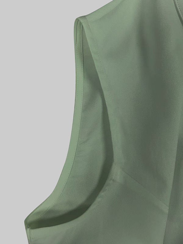 Pockets Solid Color Zipper High Waisted Loose V-Neck Jumpsuits