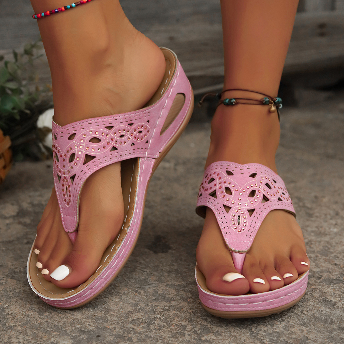 LAST DAY 70% OFF ✨ Breathable Cutout Comfort Sandals with Non-Slip Sole
