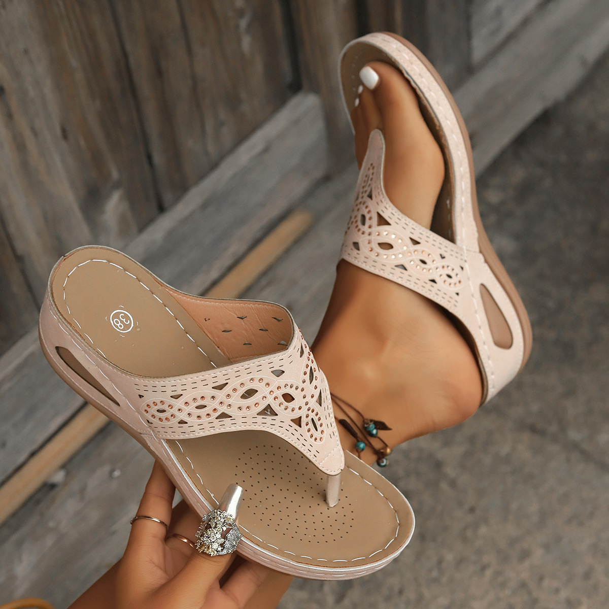 LAST DAY 70% OFF ✨ Breathable Cutout Comfort Sandals with Non-Slip Sole