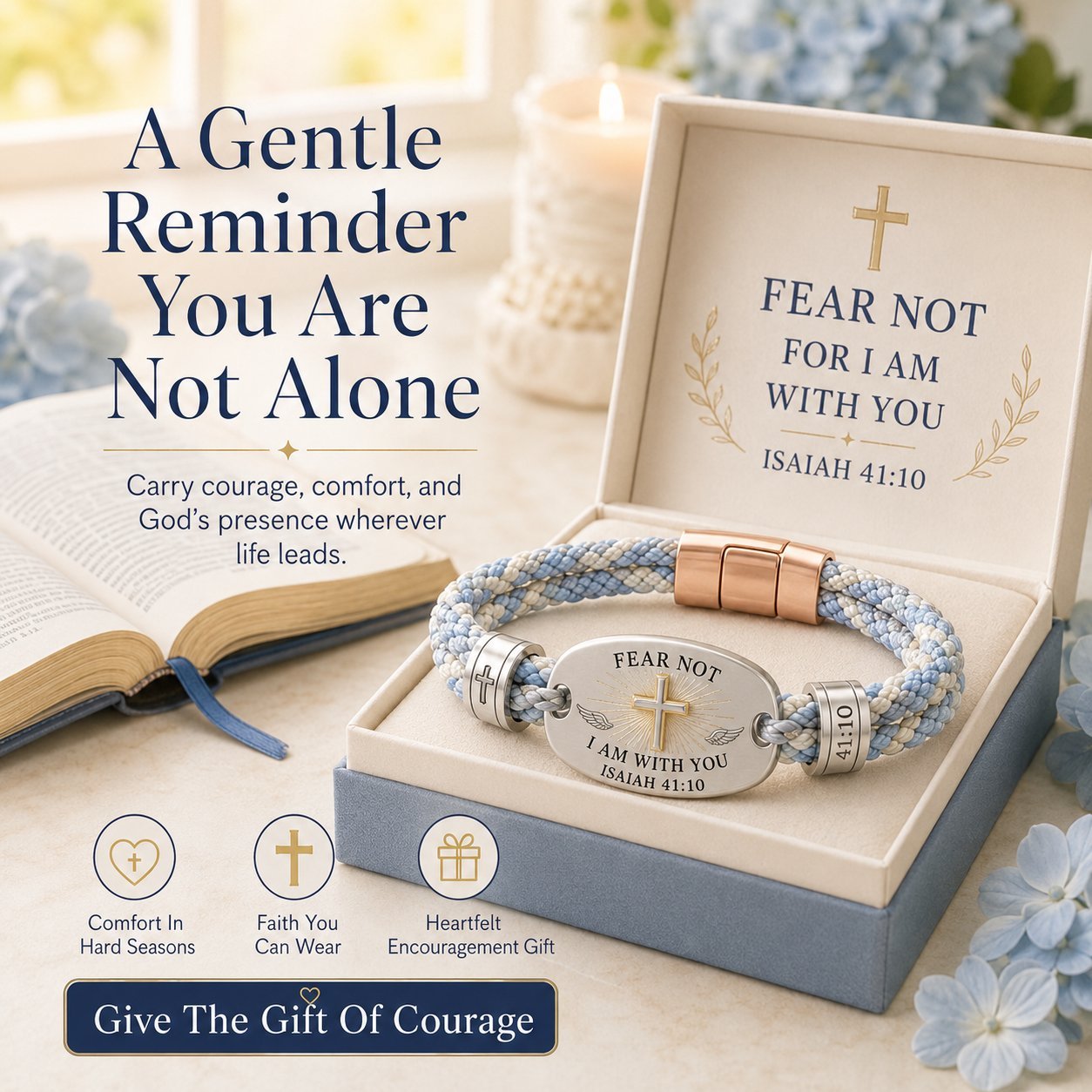 🔥 LAST DAY 54% OFF – ✝️ Christian Scripture Faith Bracelet Collection | 6 Meaningful Bible Verse Designs with Raised Gold Cross, Magnetic Clasp & Matching Gift Box 💗✨