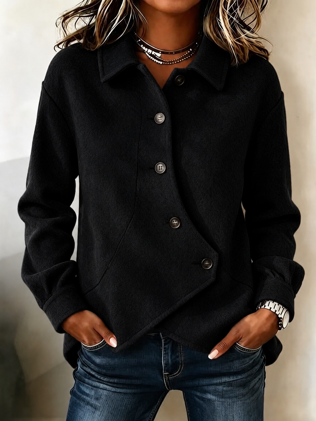 LAUNCH SPECIAL 🔥 Women's Button-Up Collared Shacket