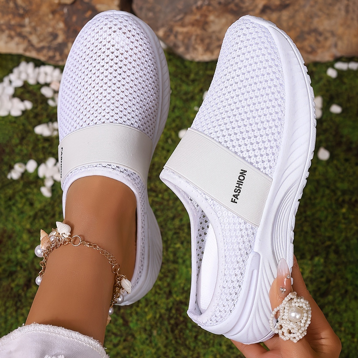 🔥New Arrivals Sale: 70% OFF🛒Summer Air Mesh Slip On Trainers | Comfort Open Back Casual Walking Footwear