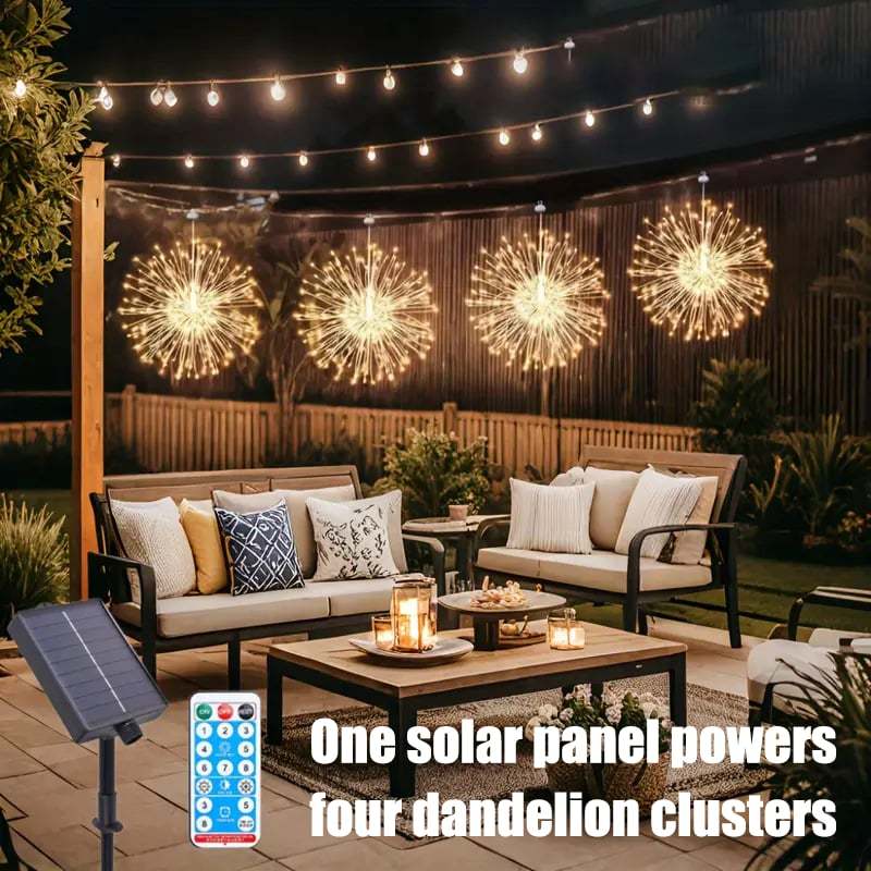 🎆 4-Pack Solar Fireworks Lights — 480 LEDs