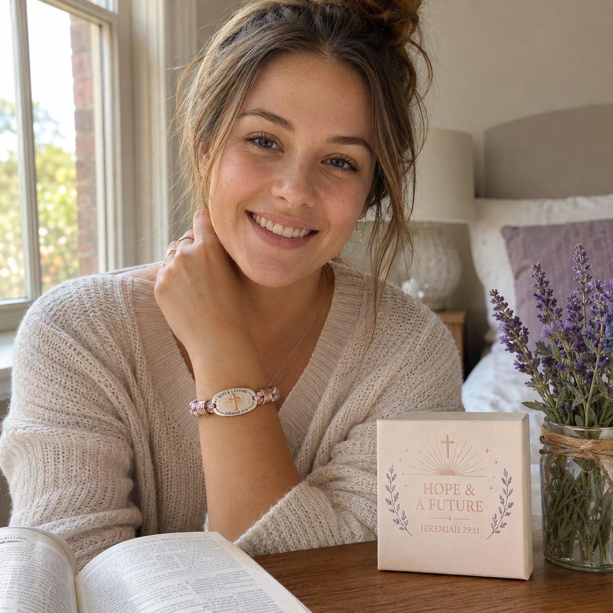 🔥 LAST DAY 54% OFF – ✝️ Christian Scripture Faith Bracelet Collection | 6 Meaningful Bible Verse Designs with Raised Gold Cross, Magnetic Clasp & Matching Gift Box 💗✨