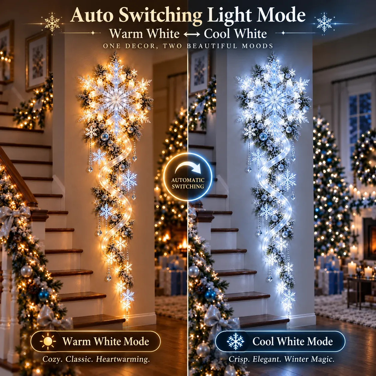 ⭐HOT SALE 60% OFF🔥❄️ Giant Snowflake Blizzard TrailTM- Let the Snowstorm Glow Indoors