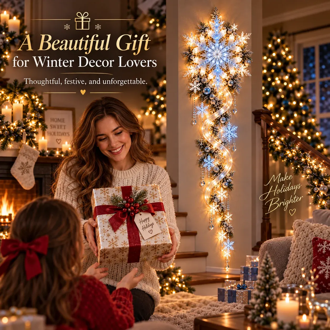 Snowflake Blizzard Trail Christmas gift lifestyle scene