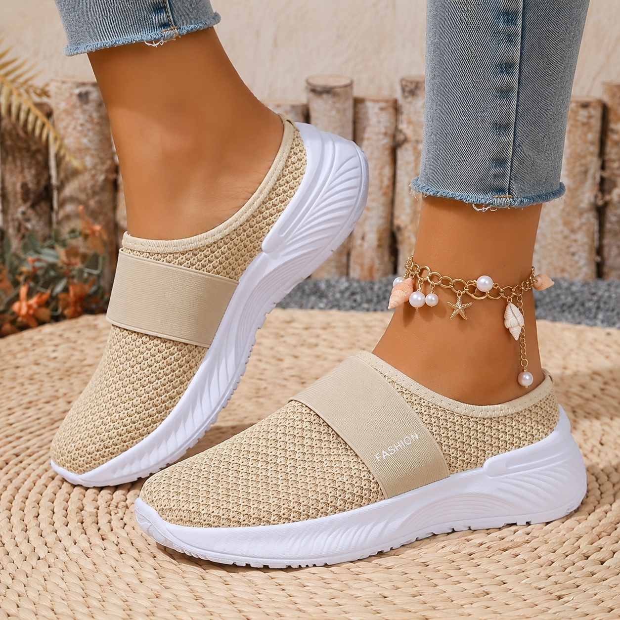 🔥New Arrivals Sale: 70% OFF🛒Summer Air Mesh Slip On Trainers | Comfort Open Back Casual Walking Footwear