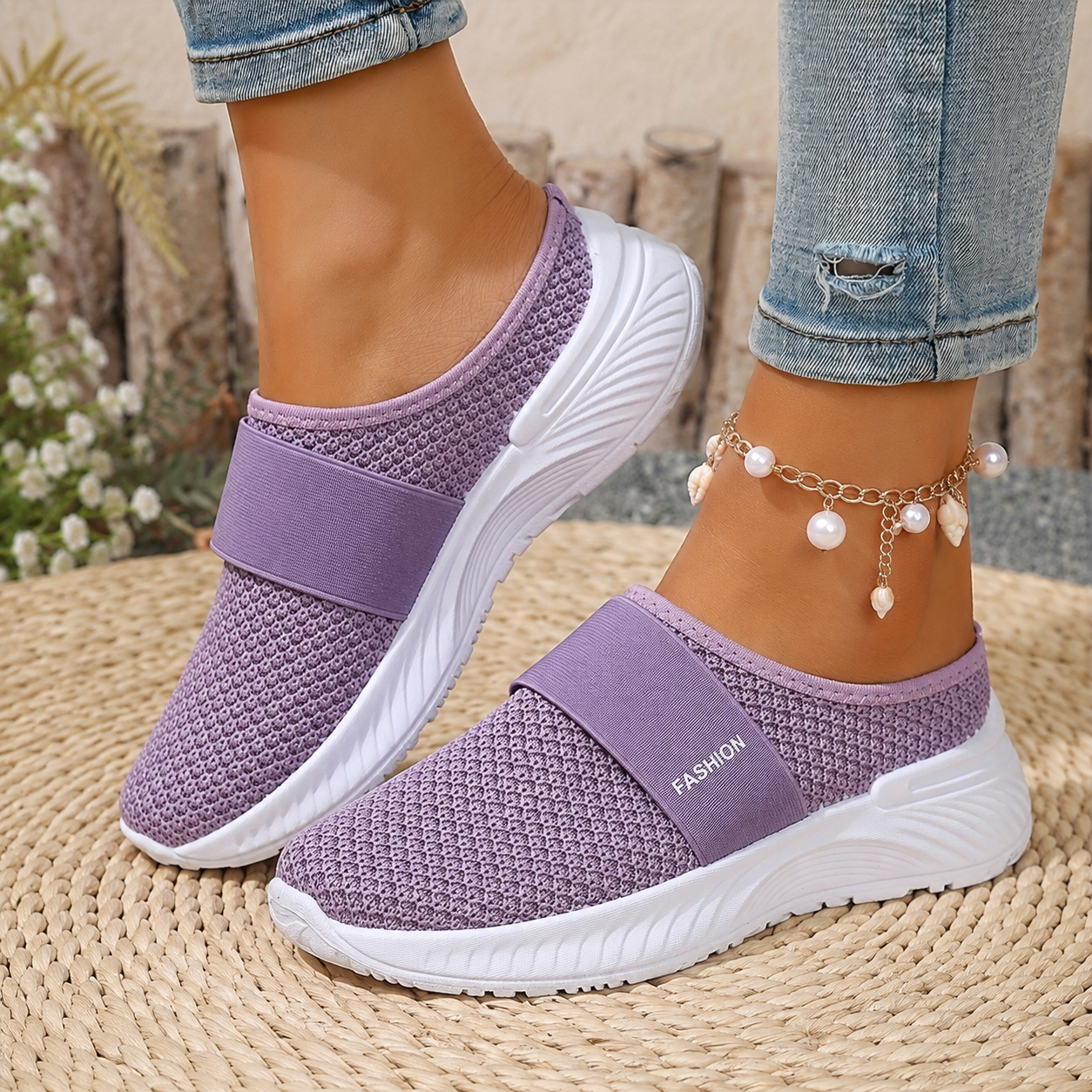 🔥New Arrivals Sale: 70% OFF🛒Summer Air Mesh Slip On Trainers | Comfort Open Back Casual Walking Footwear