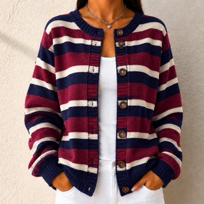 Pastel Stripe Knit Cardigan