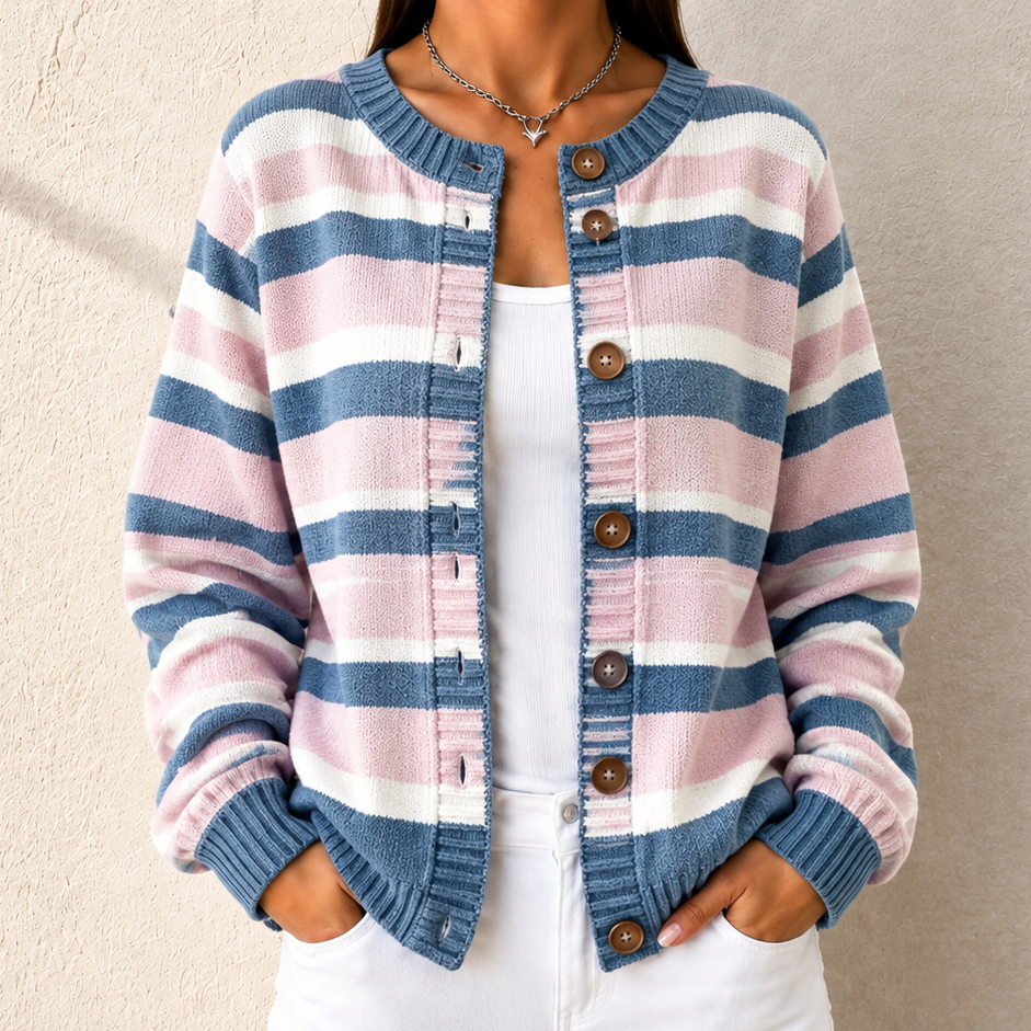 Pastel Stripe Knit Cardigan