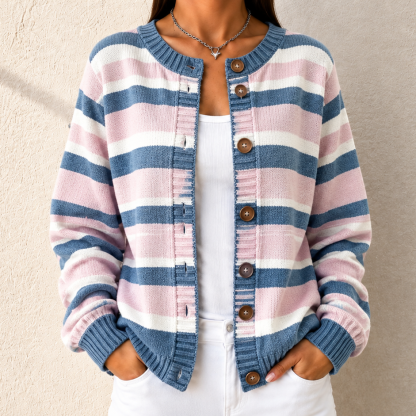Pastel Stripe Knit Cardigan