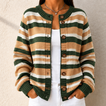 Pastel Stripe Knit Cardigan