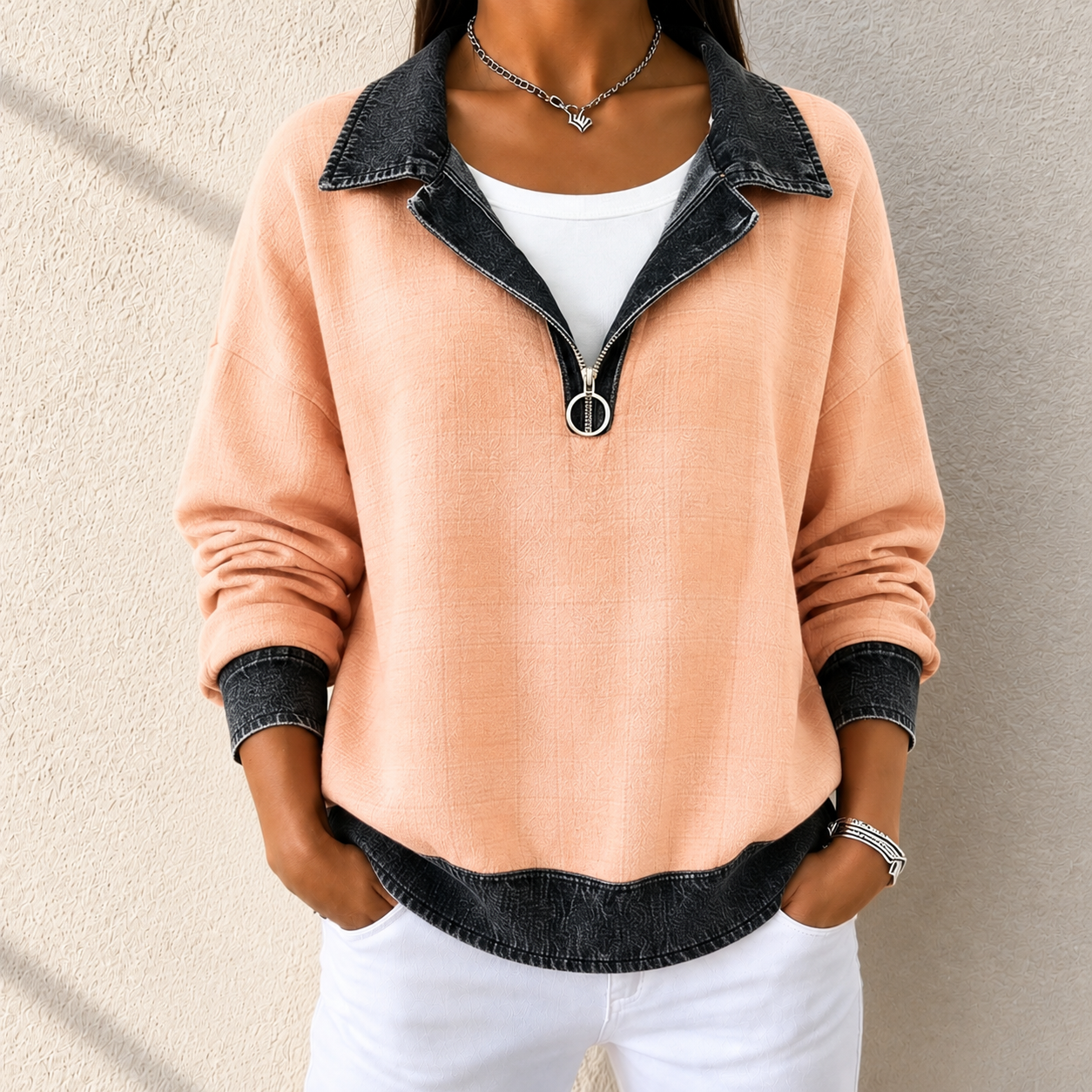 Final Sale🔥Women’s Plaid Denim Hoodie