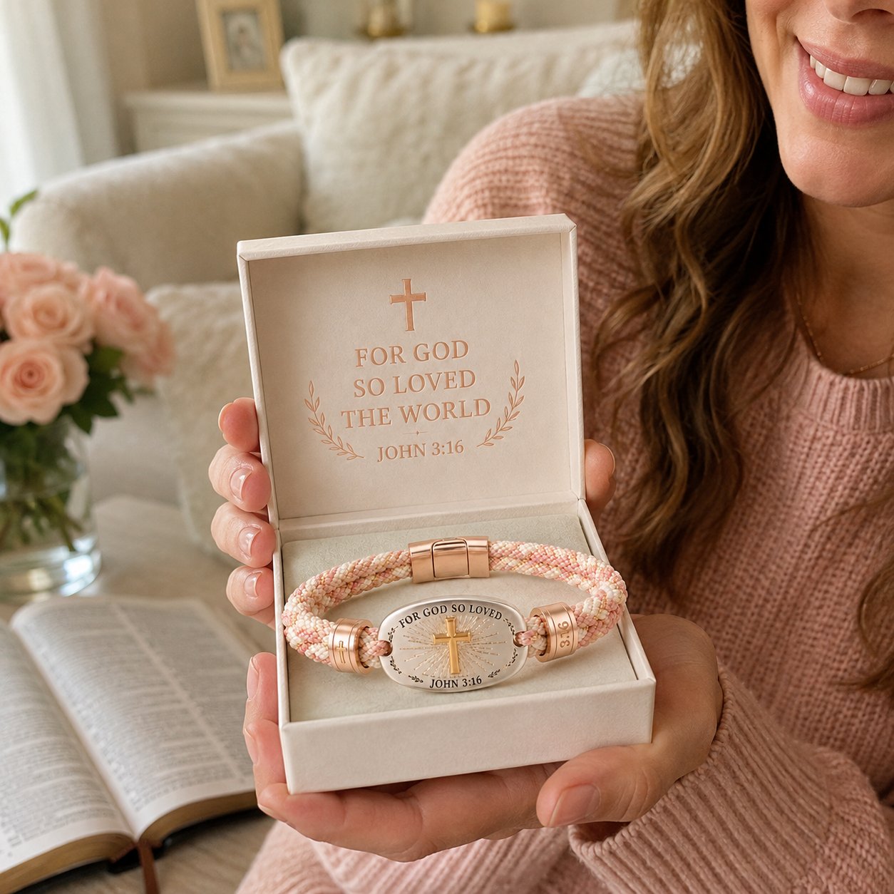 🔥 LAST DAY 54% OFF – ✝️ Christian Scripture Faith Bracelet Collection | 6 Meaningful Bible Verse Designs with Raised Gold Cross, Magnetic Clasp & Matching Gift Box 💗✨