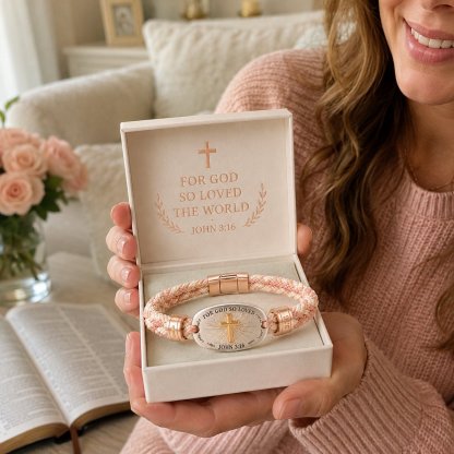 🔥 LAST DAY 54% OFF – ✝️ Christian Scripture Faith Bracelet Collection | 6 Meaningful Bible Verse Designs with Raised Gold Cross, Magnetic Clasp & Matching Gift Box 💗✨