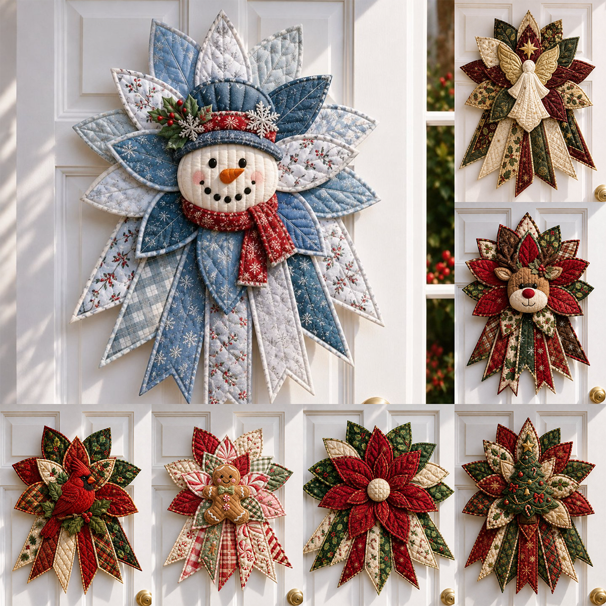 🎄Beginner-Friendly Oversized Christmas Character Quilted Door Hanger Sewing Kit | Complete Kit with All Tools & Step-by-Step Guide Included 💕