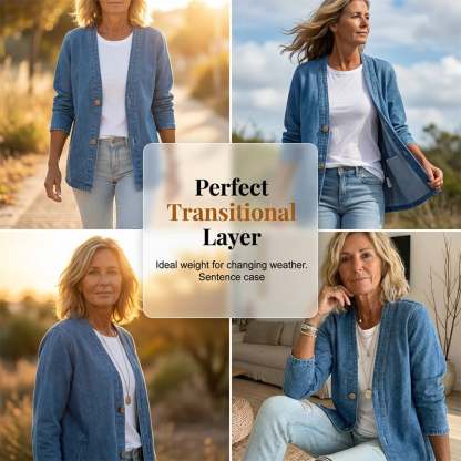 🧥 50% OFF!✨ Classic V-Neck Denim Top 💙
