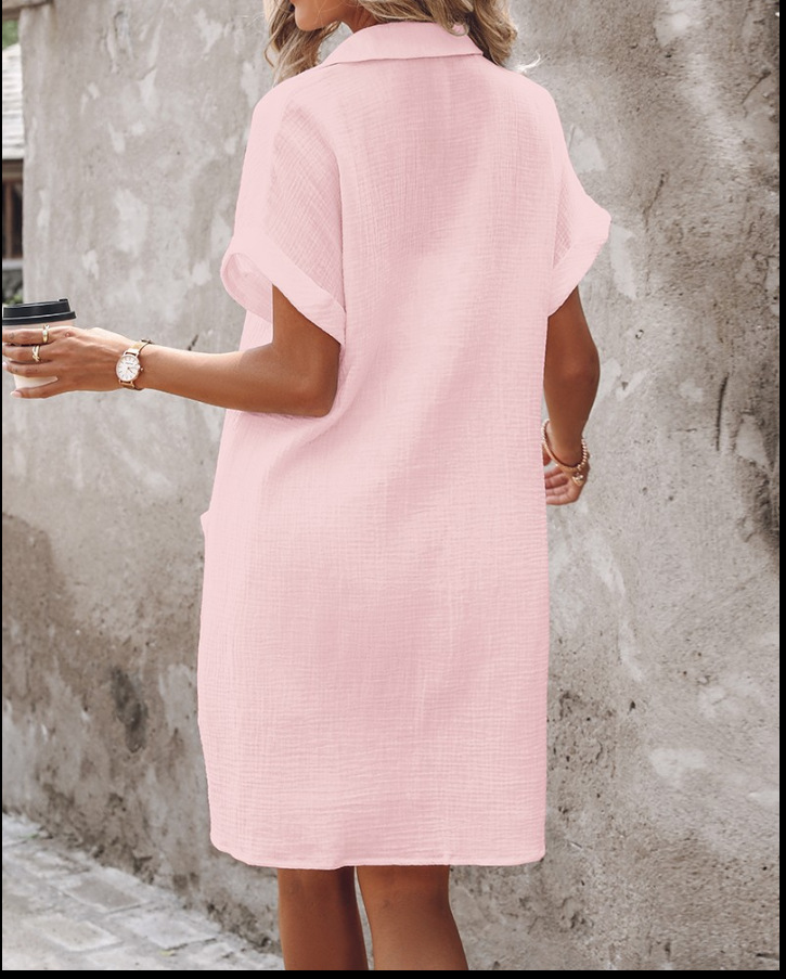 Goolinkz™ - Comfortable Button-Up Shirt Dress