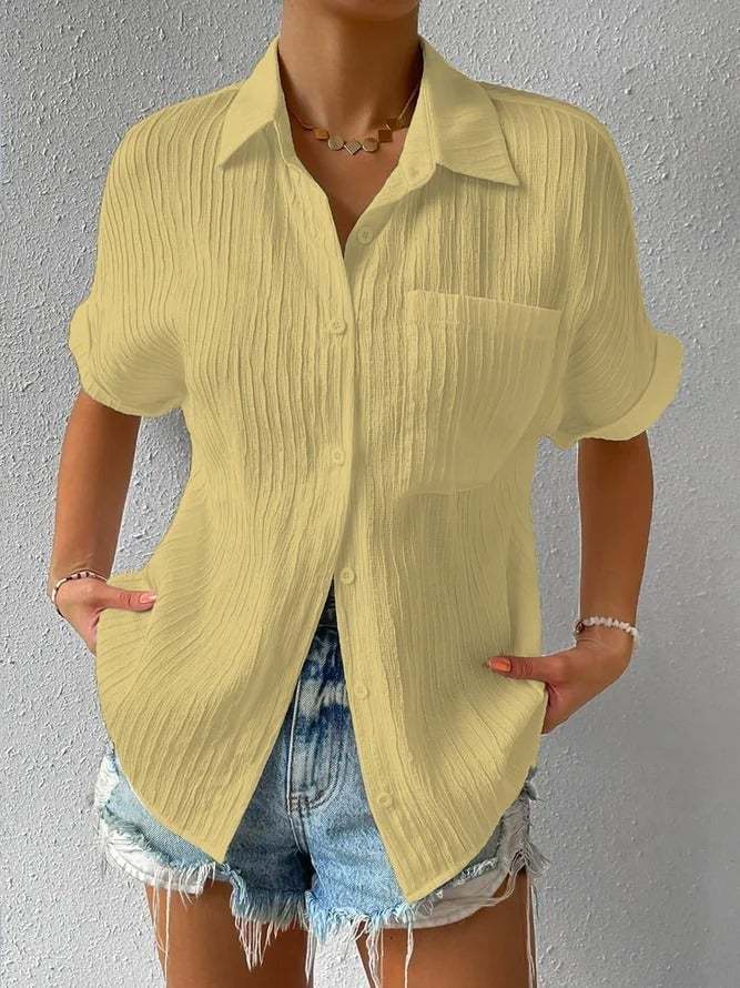 NEW🔥2025 Women's Button Placket Casual Cotton Shirt