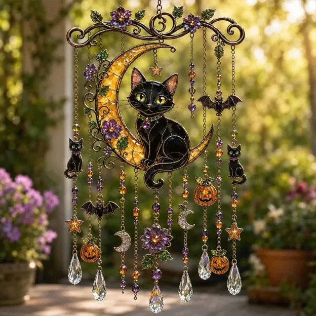Halloween-Themed Crystal Wind Chime