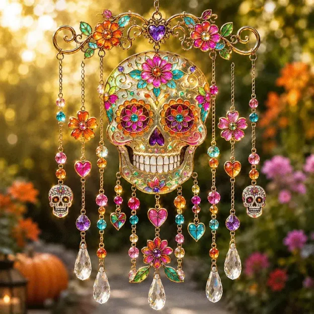 Halloween-Themed Crystal Wind Chime