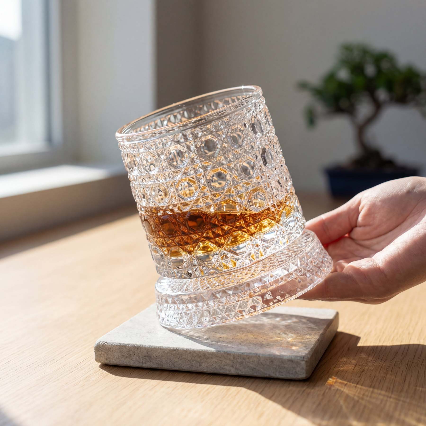 Spinning Crystal Glass