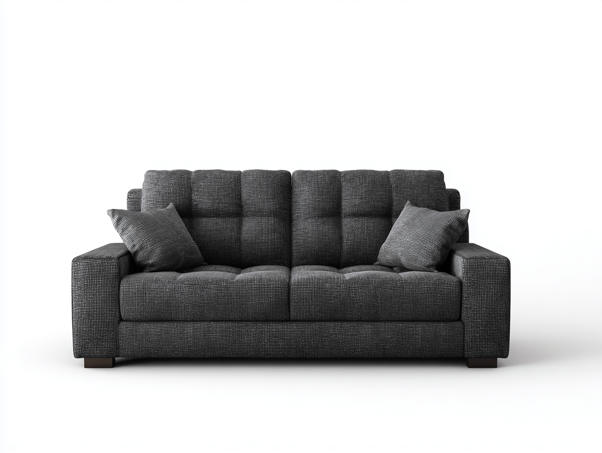 Gerades Sofa aus Stoff mit Polsterung 196x92x88 cm - Dunkelgrau - für Wohnzimmer - Modernes Design-Lomirohaus