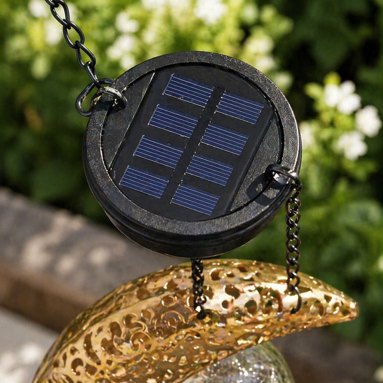 Celestial Glow Solar Sun & Moon Hanging Garden Lanterns