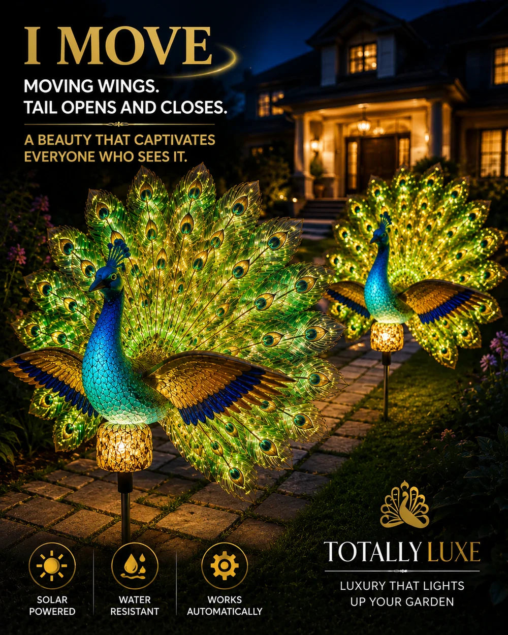 🔥 Last Day 58% OFF 🦚 Animated Solar Peacock Garden Sculpture